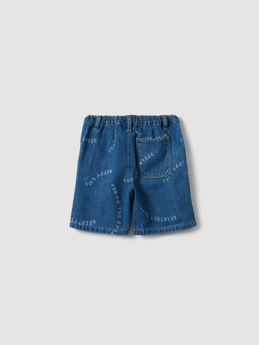 Shorts per bimbo in puro cotone con stampe regular fit_1