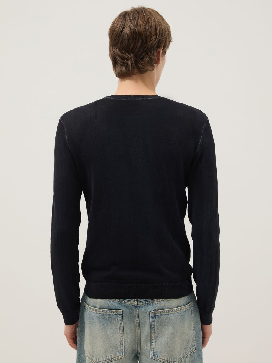 Black Slim Fit Pure Cotton Sweater_2