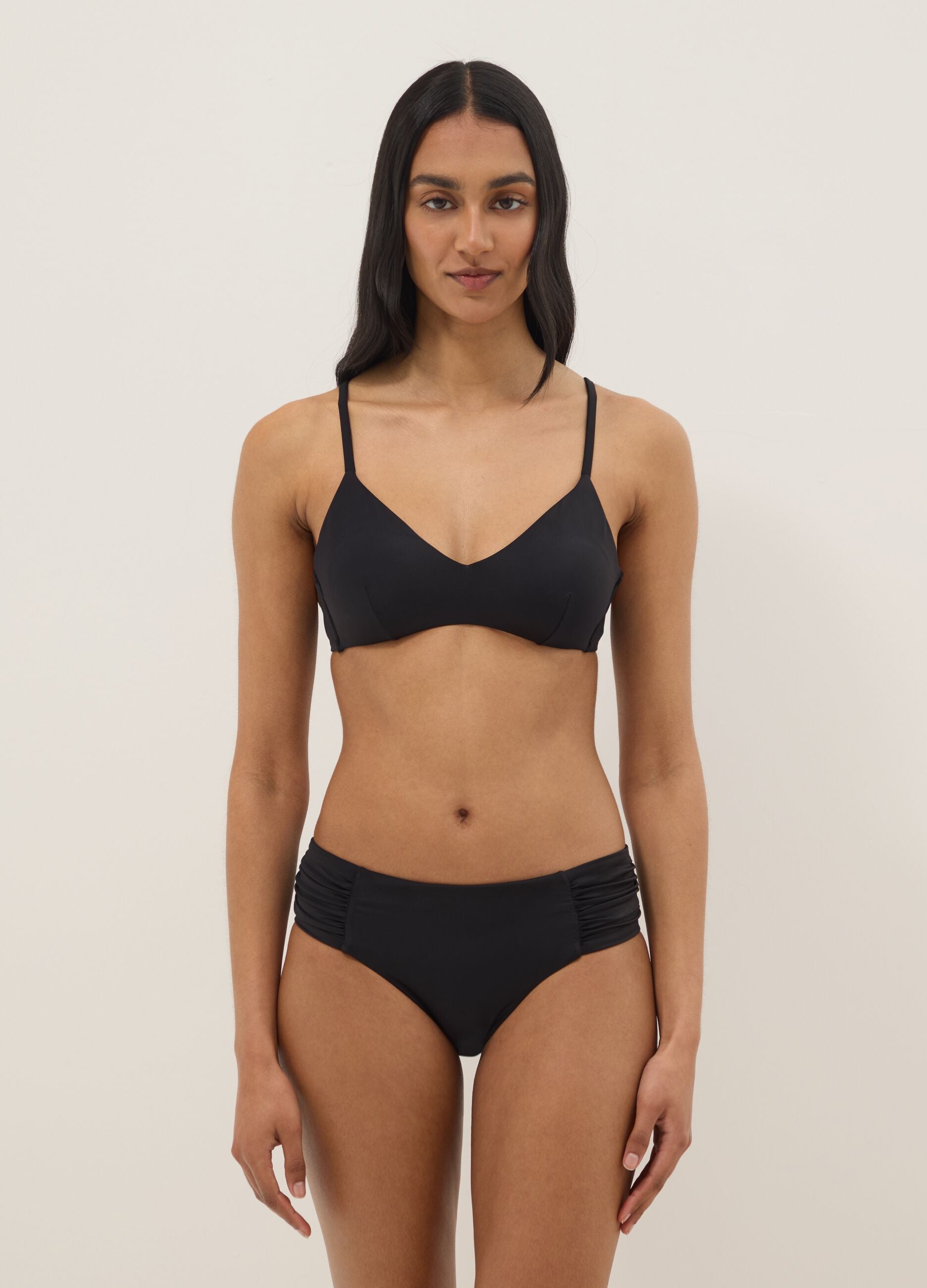 Black Triangle Bikini Top with Removable Padding