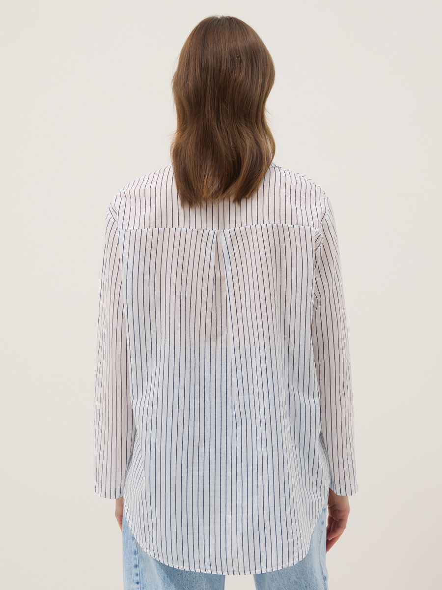 Camicia bianca a righe in puro cotone regular fit_2