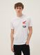 White pure cotton regular fit T-shirt with Honda print_0