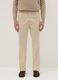 Beige stretch cotton trousers regular fit_1