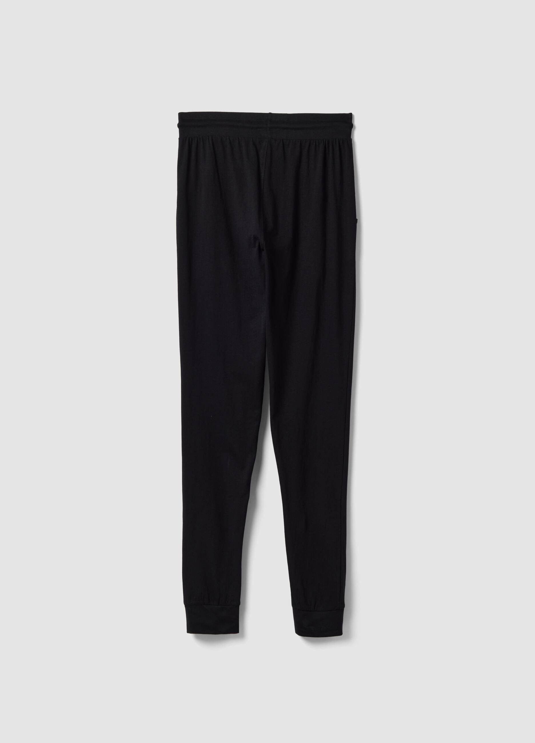 Blue organic cotton pyjama trousers with elasticated waistband