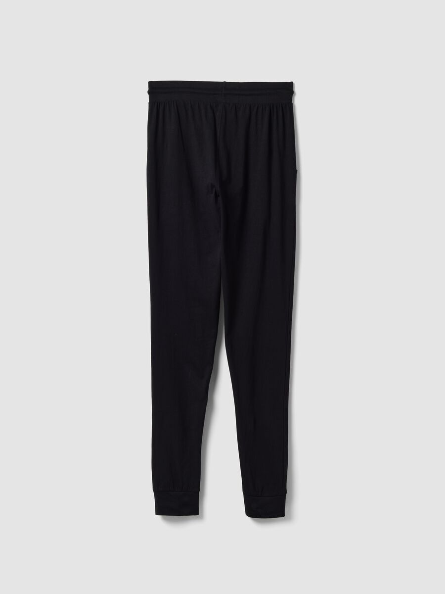 Blue organic cotton pyjama trousers with elasticated waistband_5