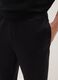 Black Cotton Blend Regular Fit Jogger Trousers_3