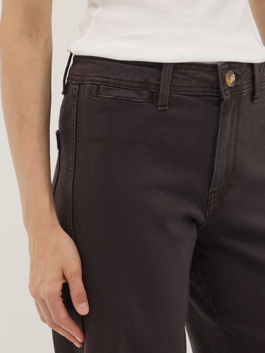 Brown wide-leg jeans in stretch cotton_3