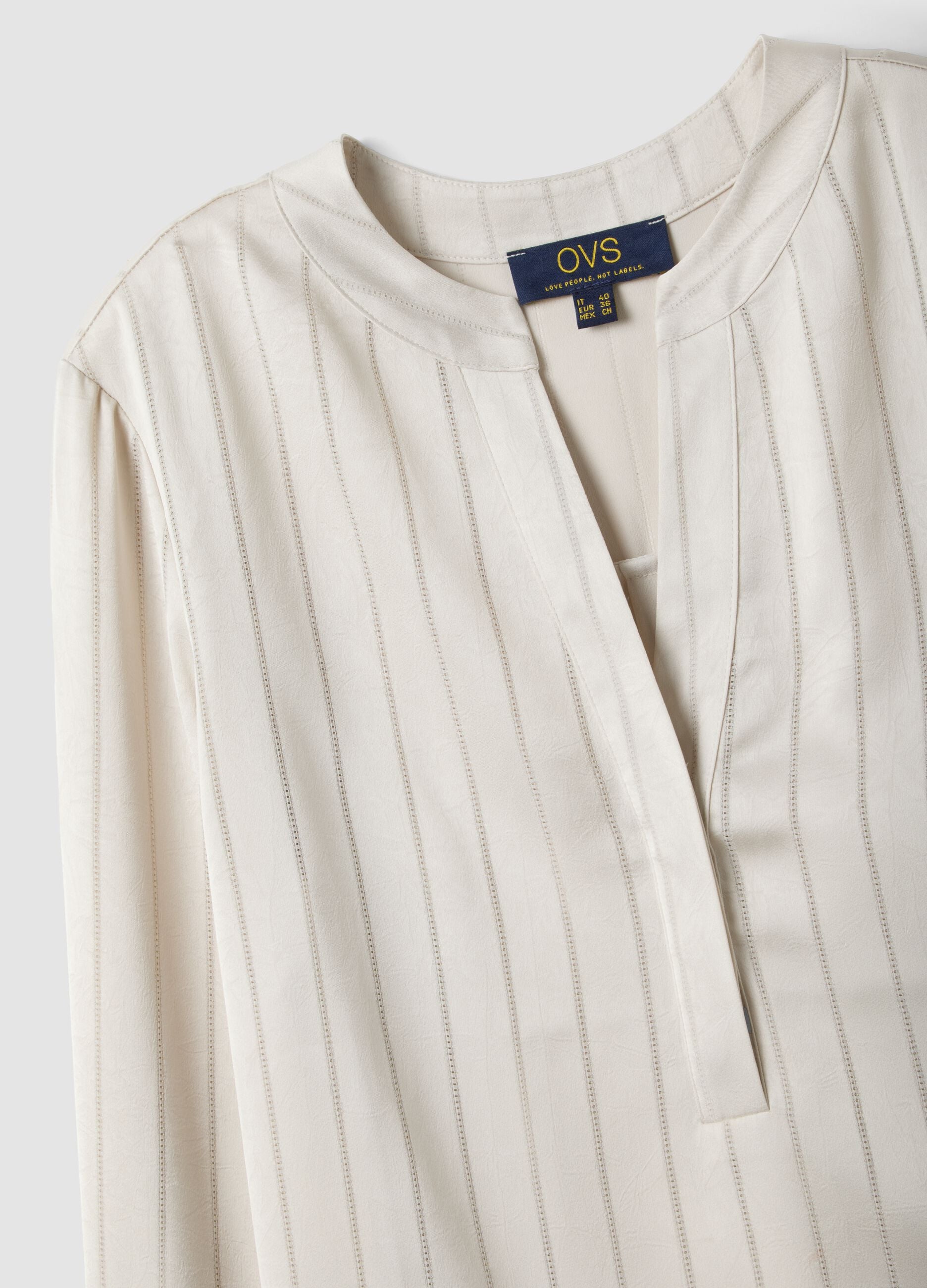 White striped stretch-fabric shirt