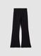 Black flared stretch organic cotton trousers for girls_3