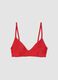 Red triangle bikini top in stretch fabric_4
