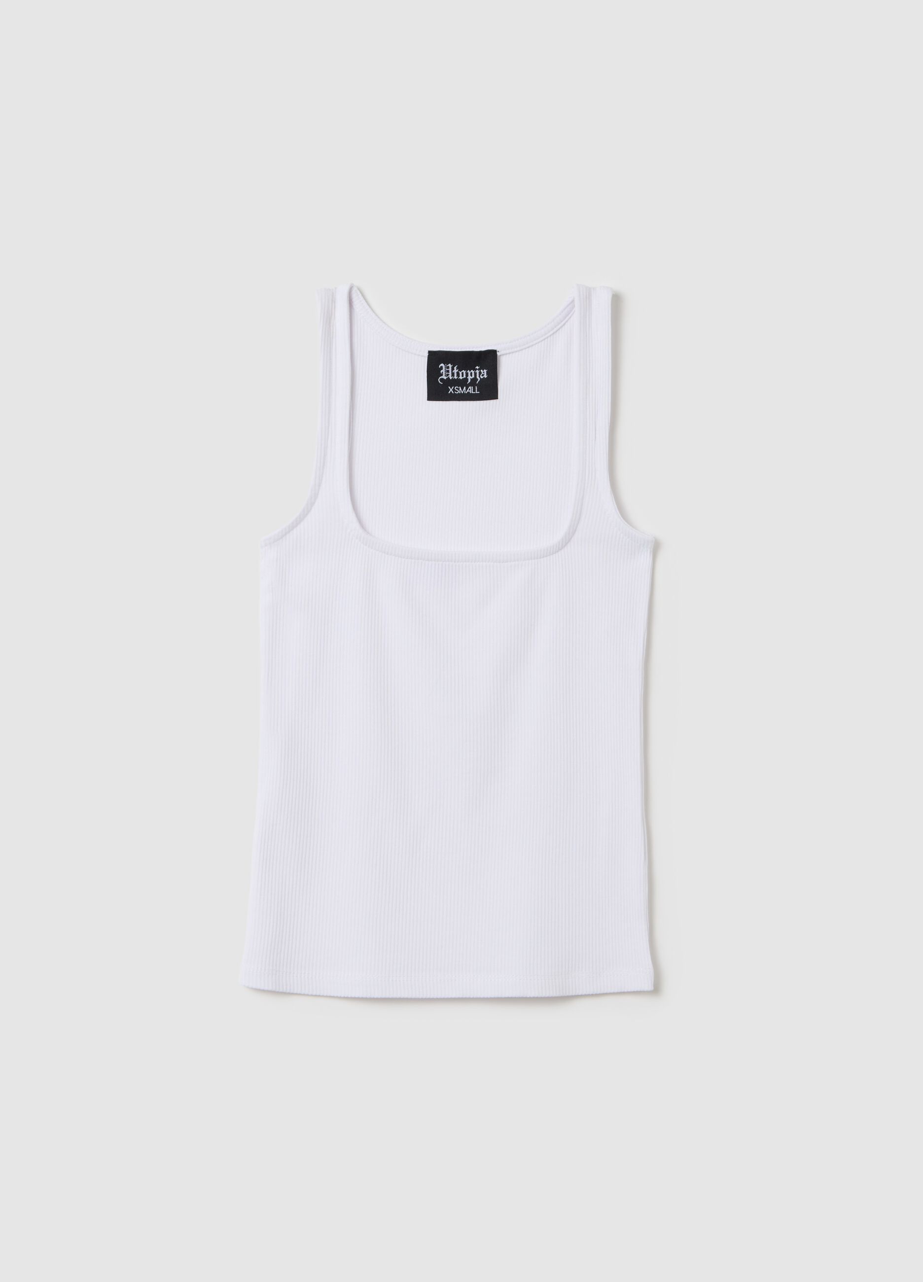 Vest Top Square Neck White