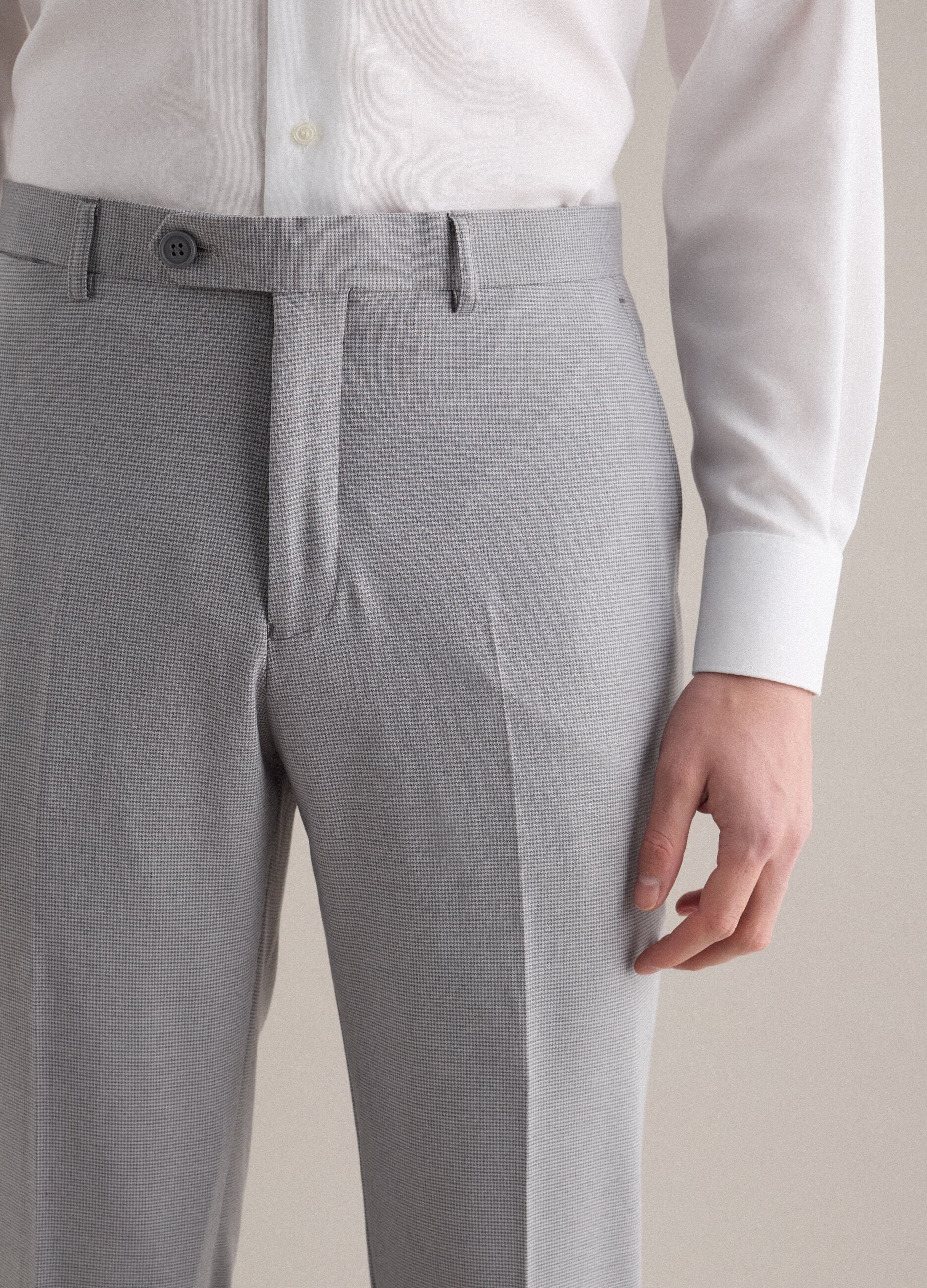 Grey regular fit trousers