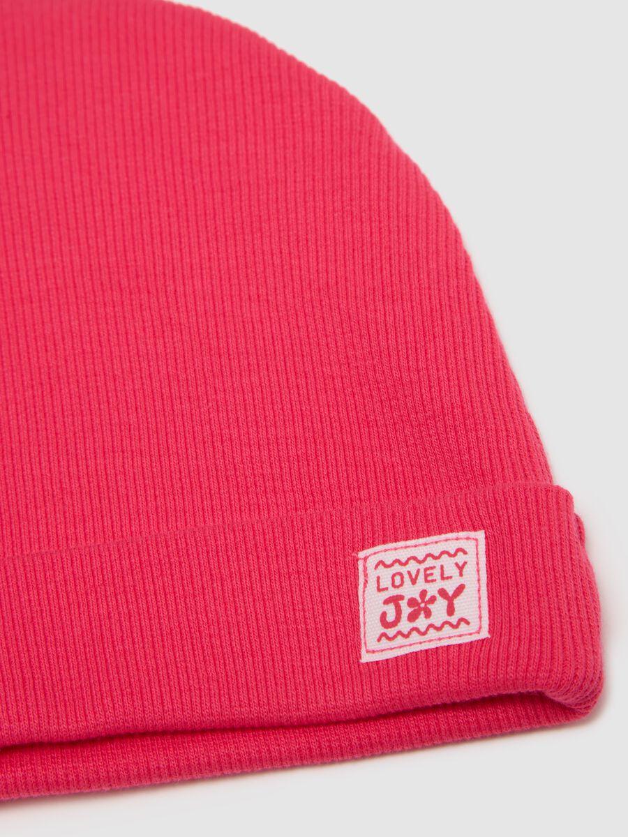 Bipack cappelli in cotone elasticizzato rosa regular fit per neonate_2