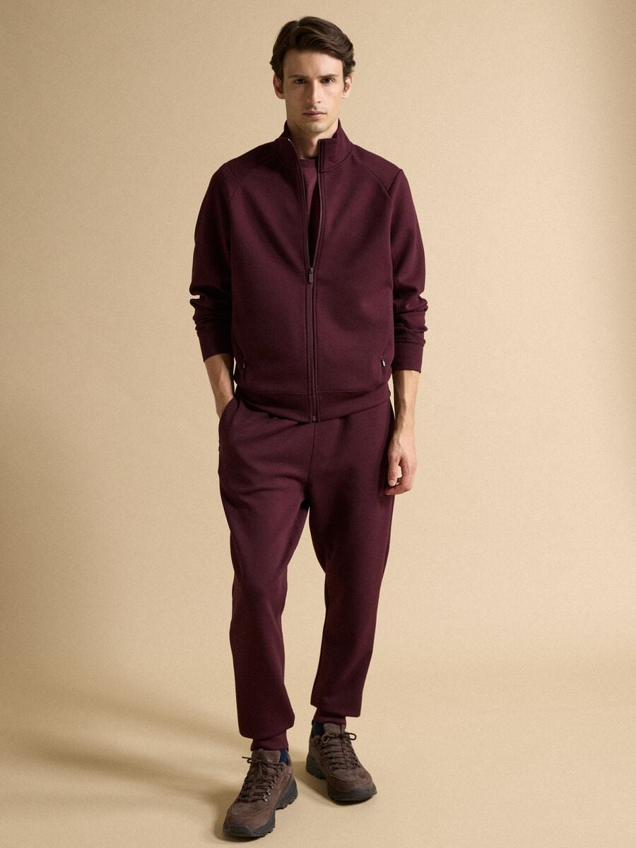 Full-zip rossa con colletto in tessuto elasticizzato Easy Dry regular fit_1