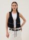 Black pure viscose gilet with ruffles_2