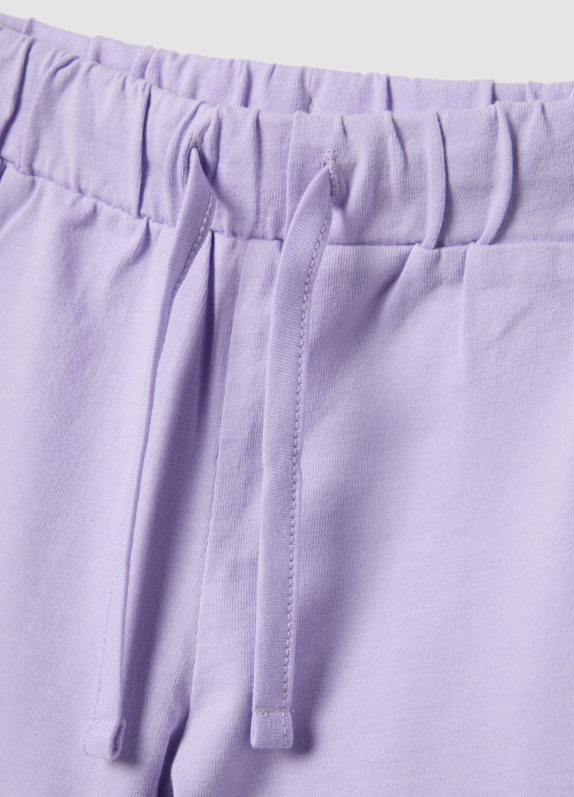 Girls&rsquo; purple 100% cotton shorts, regular fit