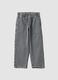 Grey pure cotton jogger jeans with elasticated waist, relaxed fit for boys_0