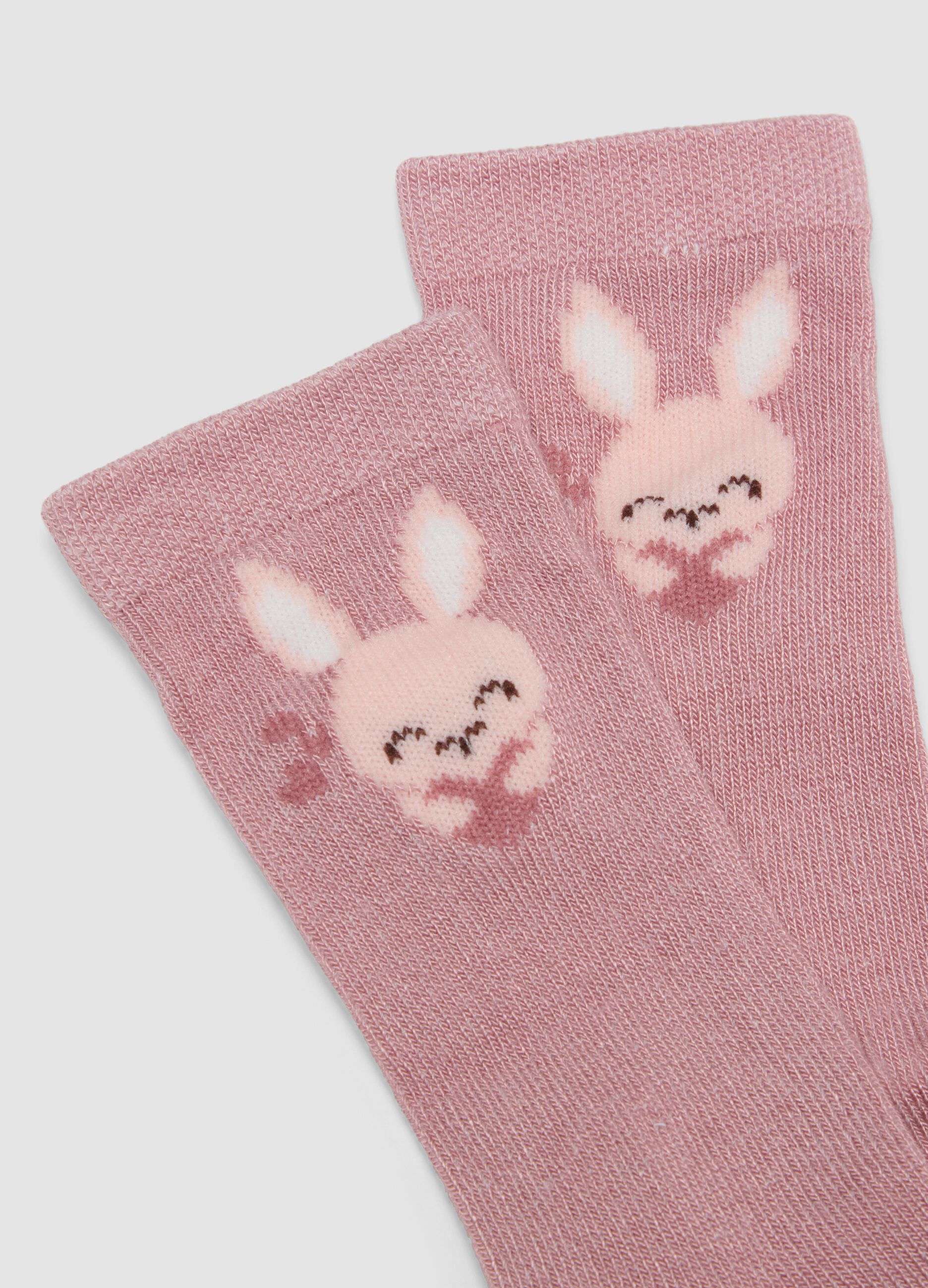 3-pack of pink knee-high socks in stretch fabric