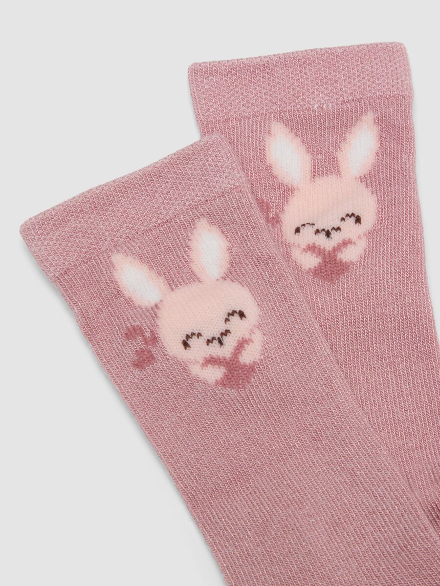 3-pack of pink knee-high socks in stretch fabric_1