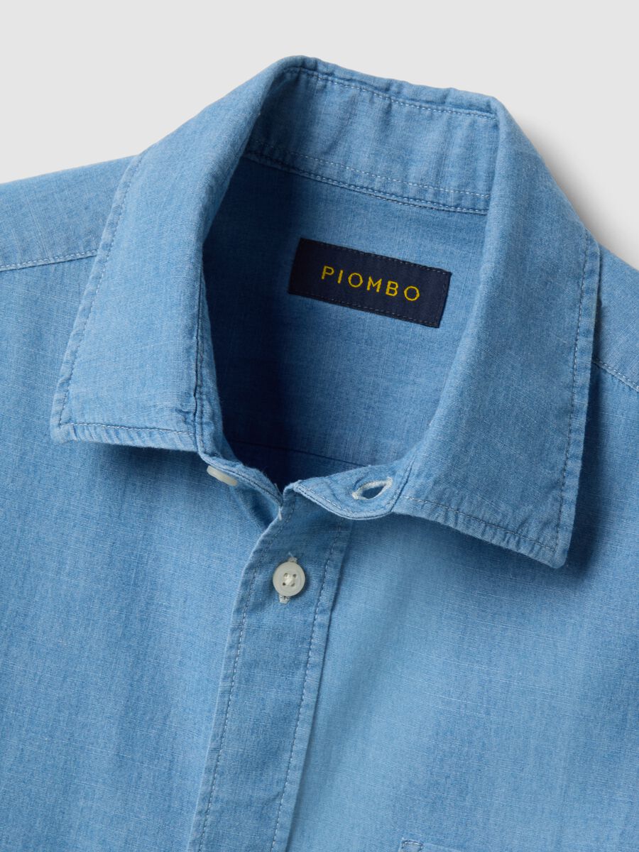 Light wash pure cotton shirt_5