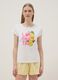 White organic cotton pyjama T-shirt with print, regular fit_1