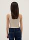 Girls' beige fitted cotton stretch tank top_1
