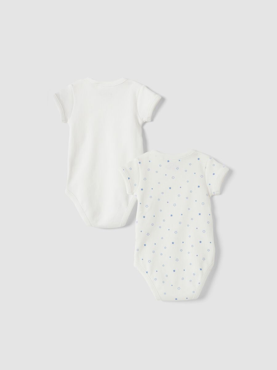 2-pack white organic cotton crew-neck bodysuits with print_2