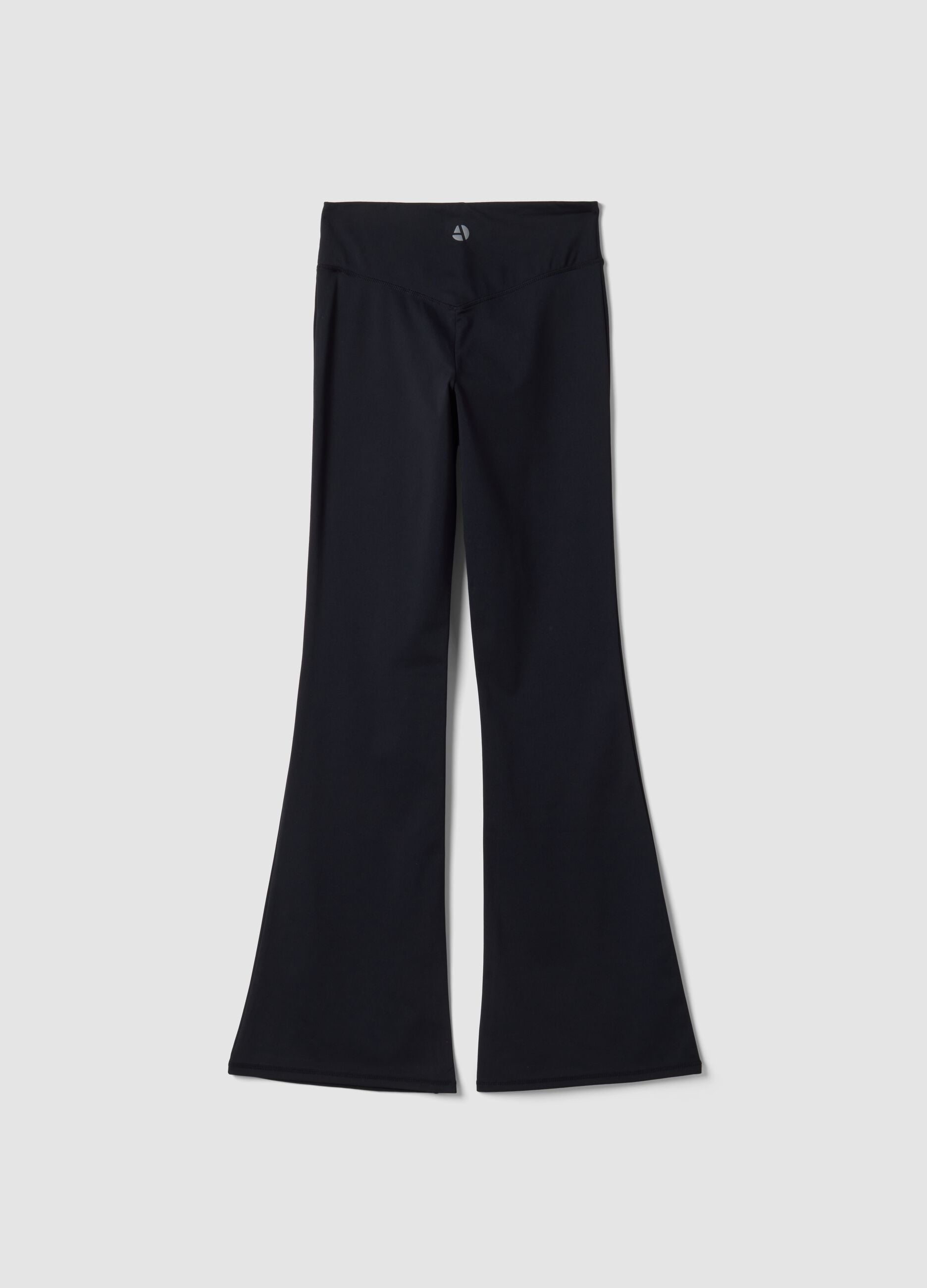 Black flared leggings in breathable stretch fabric ALTAVIA STUDIO