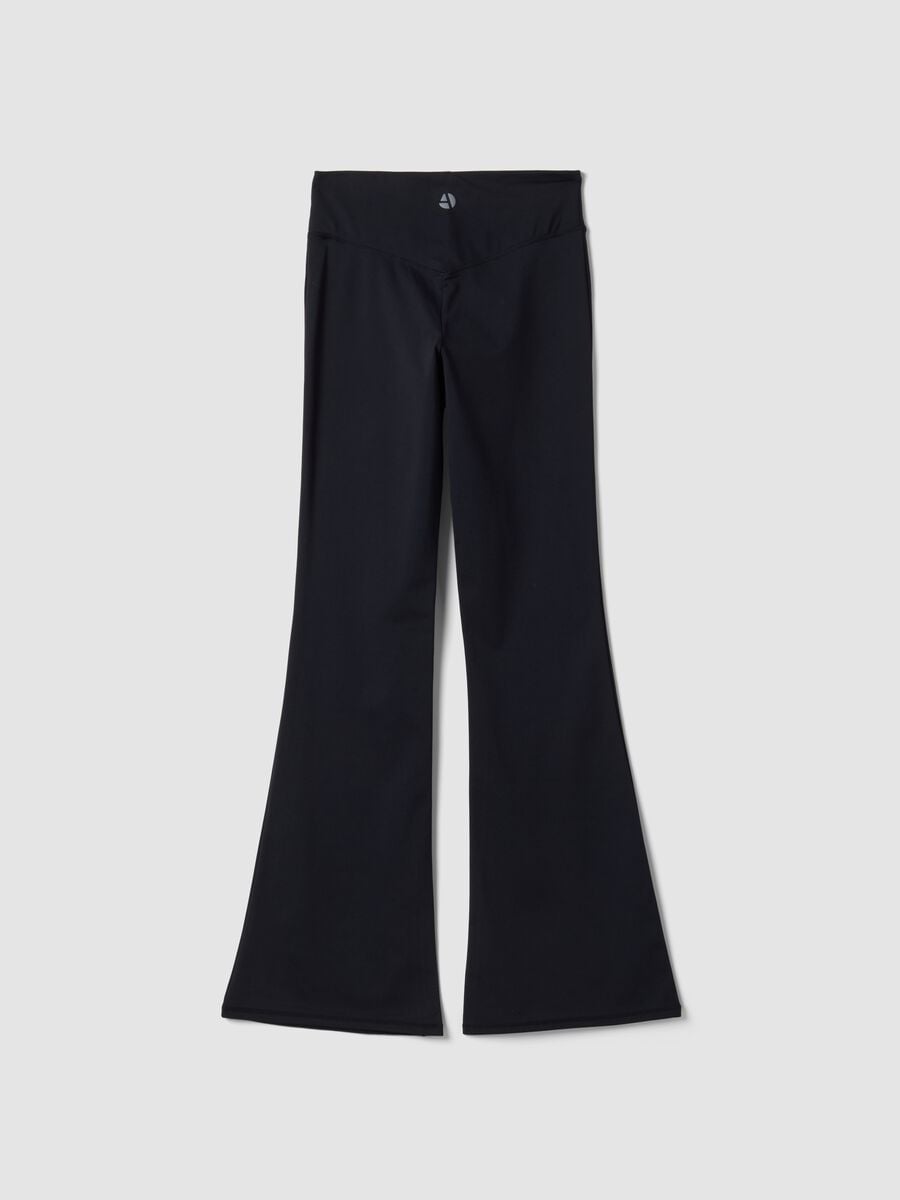Black flared leggings in breathable stretch fabric ALTAVIA STUDIO_6