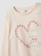 Pink pure organic cotton pyjamas with bunny print for girls_2