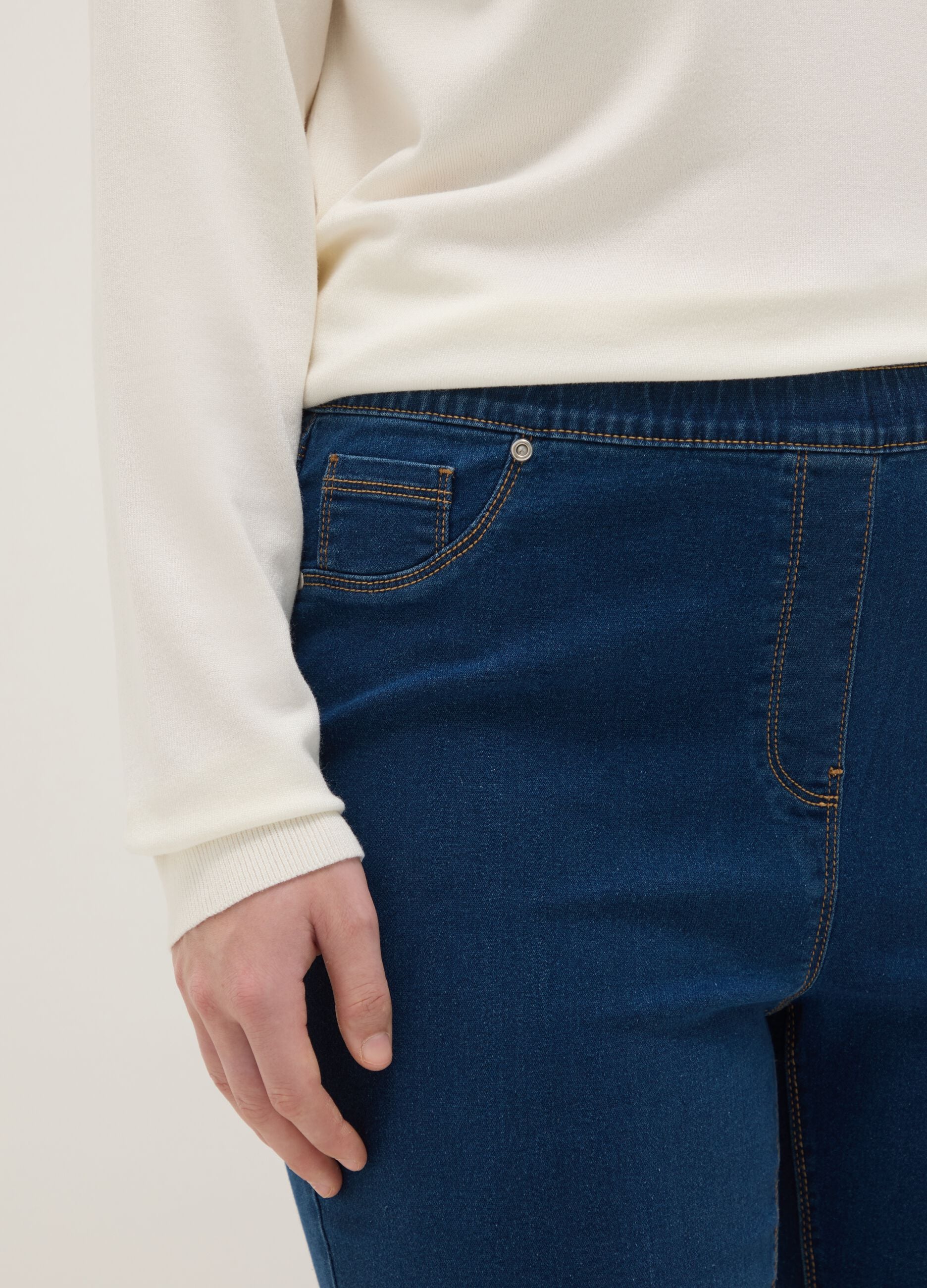 Skinny Fit Stretch Cotton Blue Trousers