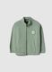 Green cotton blend kids' regular fit sweatshirt with zip and large pockets_0