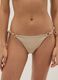 Beige glitter-textured stretch bikini bottoms_1