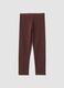 Brown skinny-fit stretch cotton leggings_0