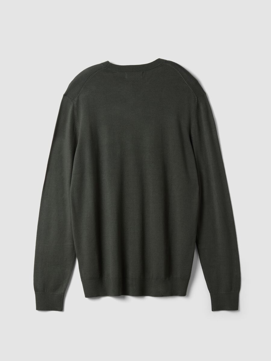 Green crew-neck jumper in viscose blend, regular fit_2