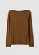Brown slim-fit stretch viscose T-shirt_4