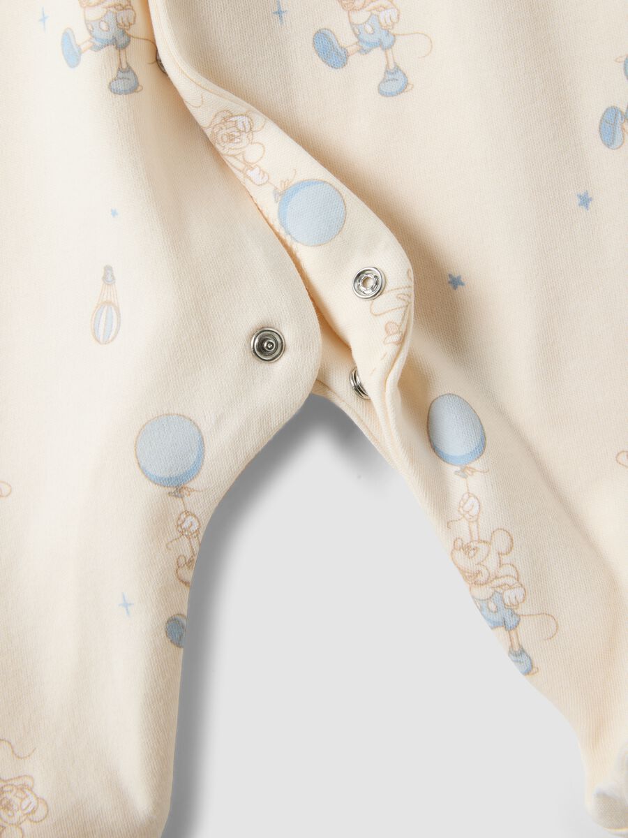 2-pack beige organic cotton sleepsuits with Mickey & Friends prints_2