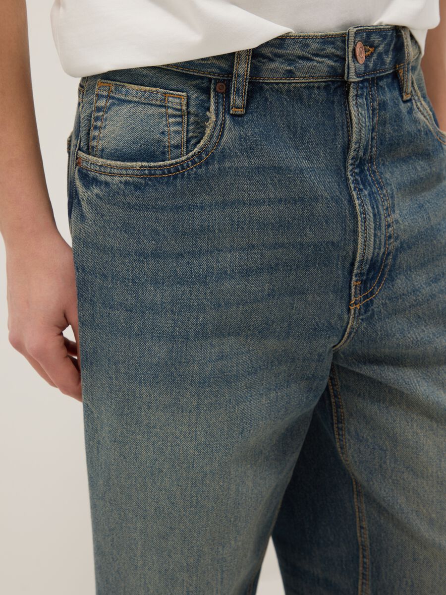 Blue Baggy Jeans in Pure Cotton_4