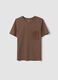 Brown pure cotton regular-fit T-shirt with embroidered chest pocket_4
