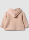 Pink organic cotton hooded jacket with teddy lining_1