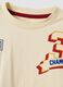 Beige pure cotton crew-neck college-print T-shirt for boys_2