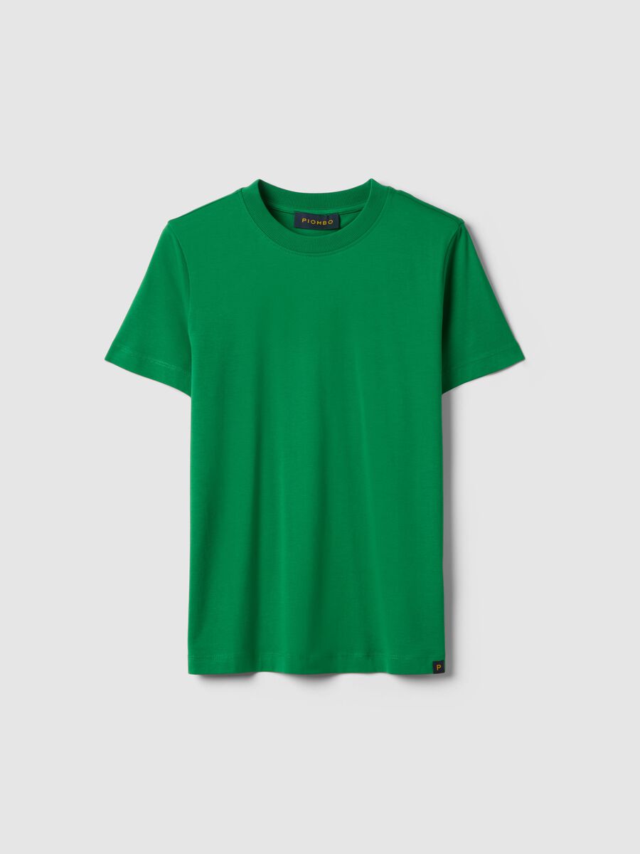 Regular Fit Green Crew Neck Cotton T-shirt_4