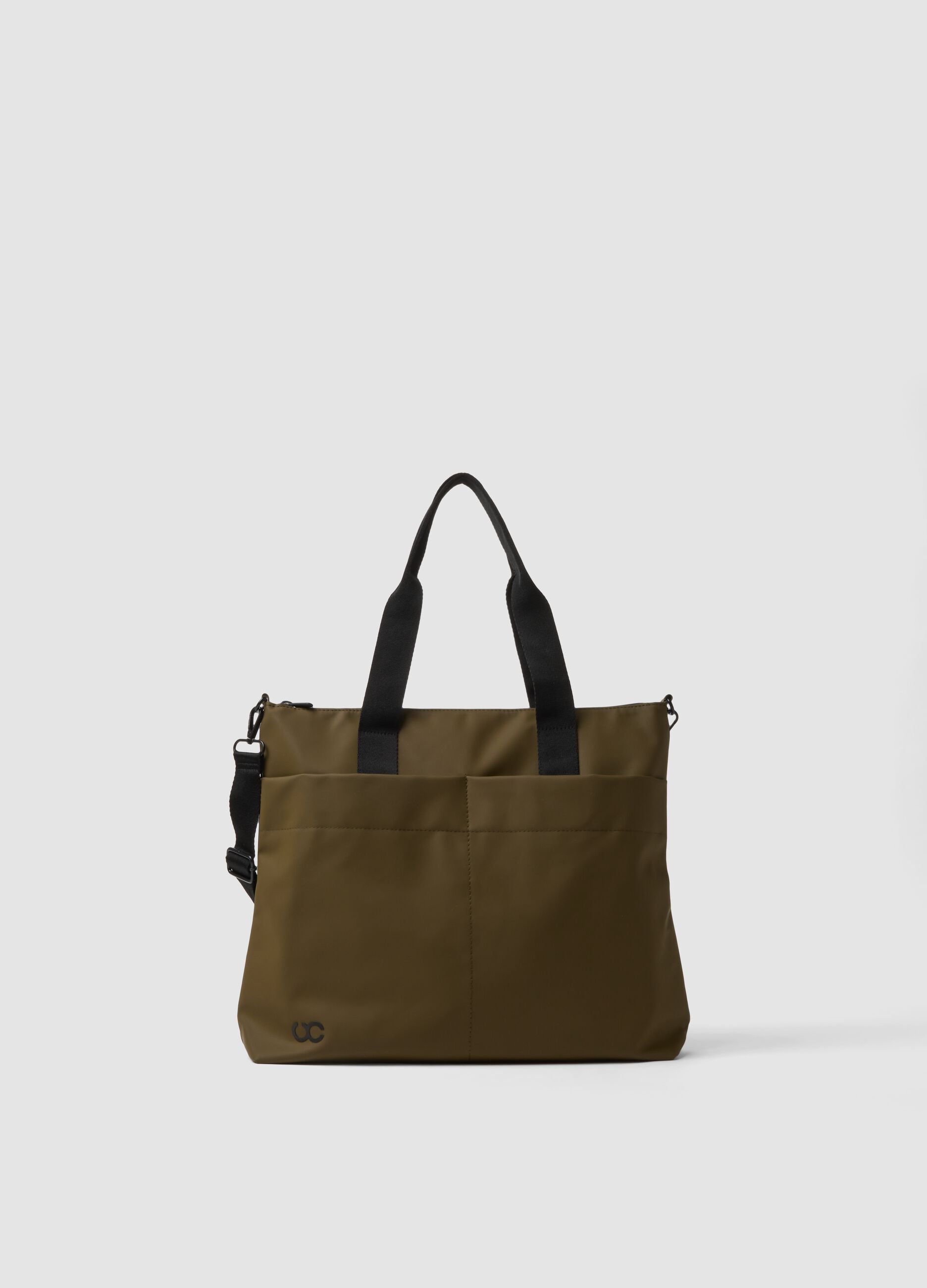 Green handbag with removable shoulder strap