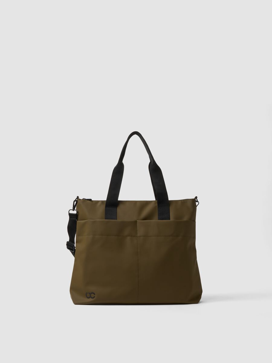 Green handbag with removable shoulder strap_0