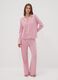 Pink pure viscose pyjama trousers with drawstring, regular fit_0