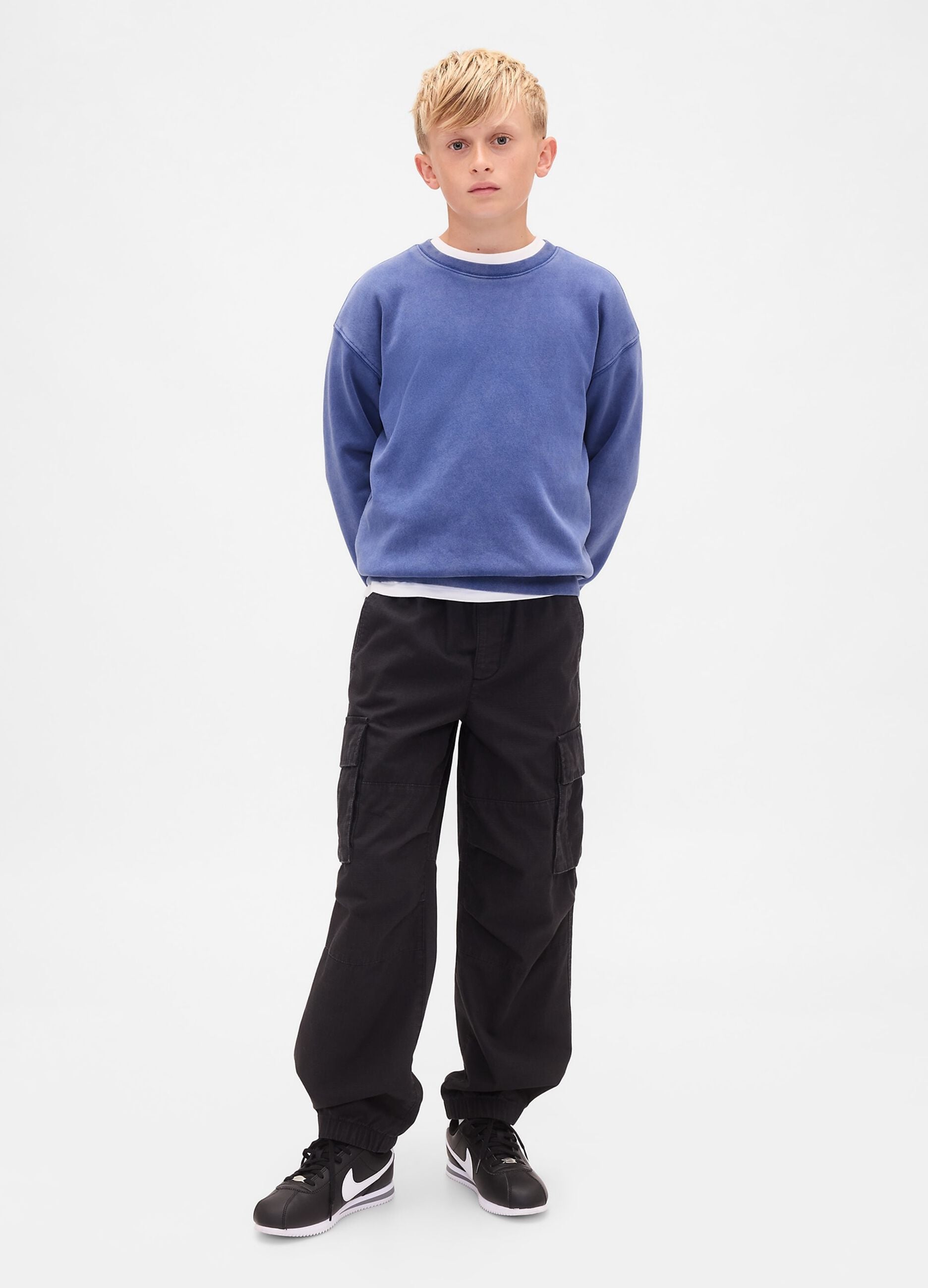 Blue cotton sweatshirt for children