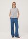 White pure cotton T-shirt with blue stripes, regular fit_1