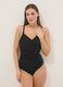 Black draped stretch swimsuit with shaping effect_1