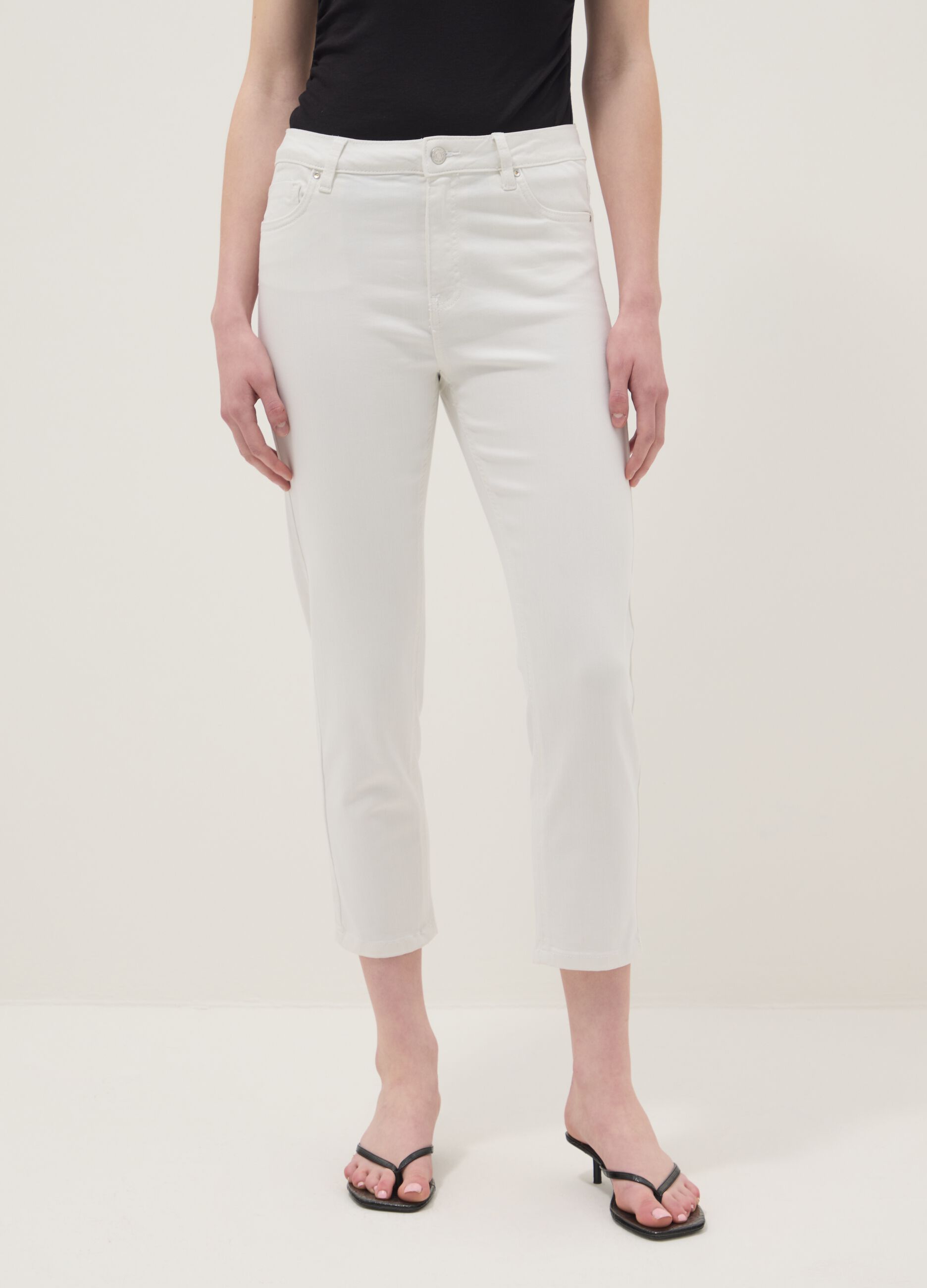 Skinny jeans in white stretch cotton blend