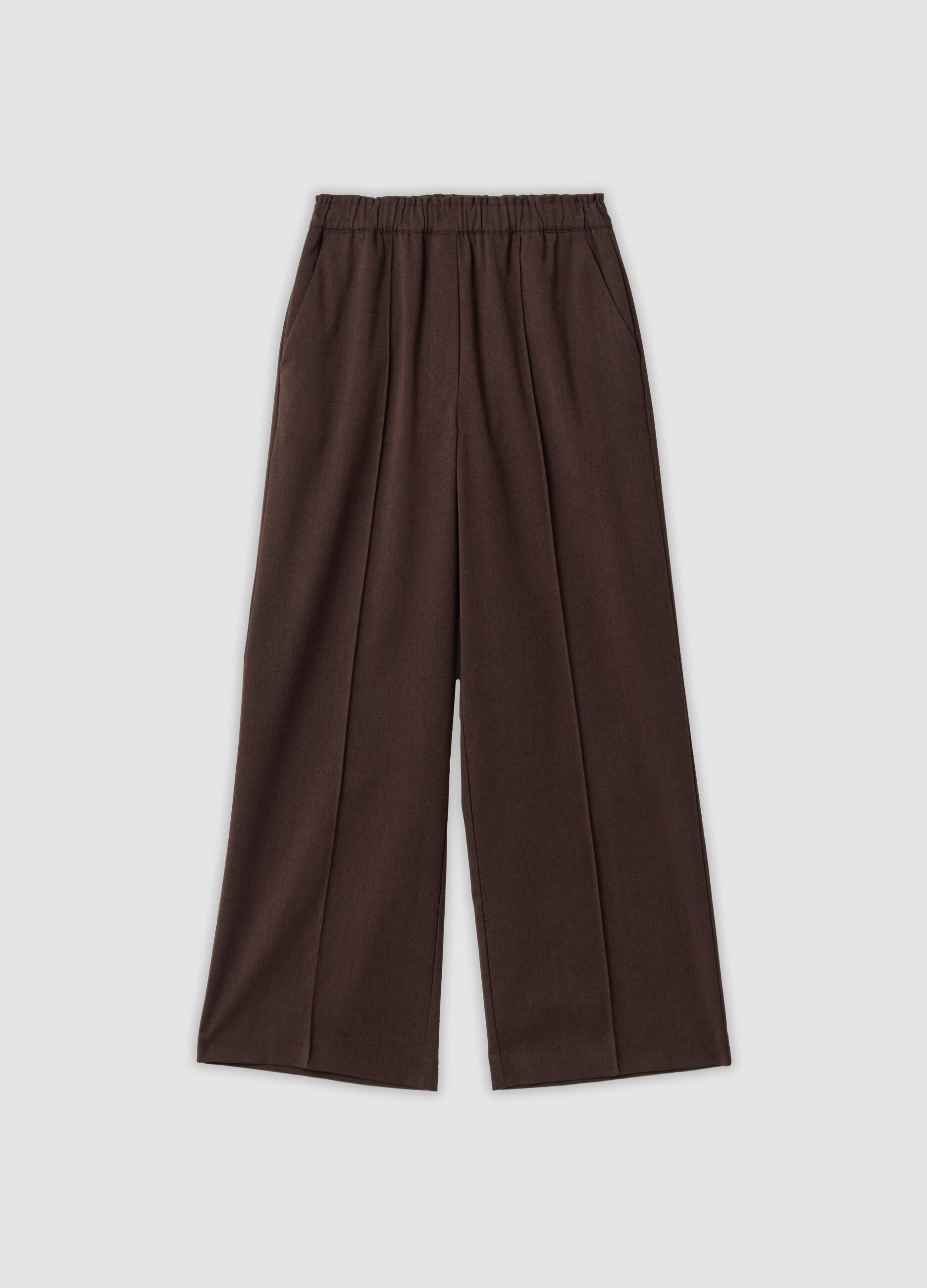 The Iconic Pants brown wide-leg joggers in stretch viscose