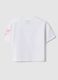 White stretch cotton girl's boxy fit T-shirt Chicago_1